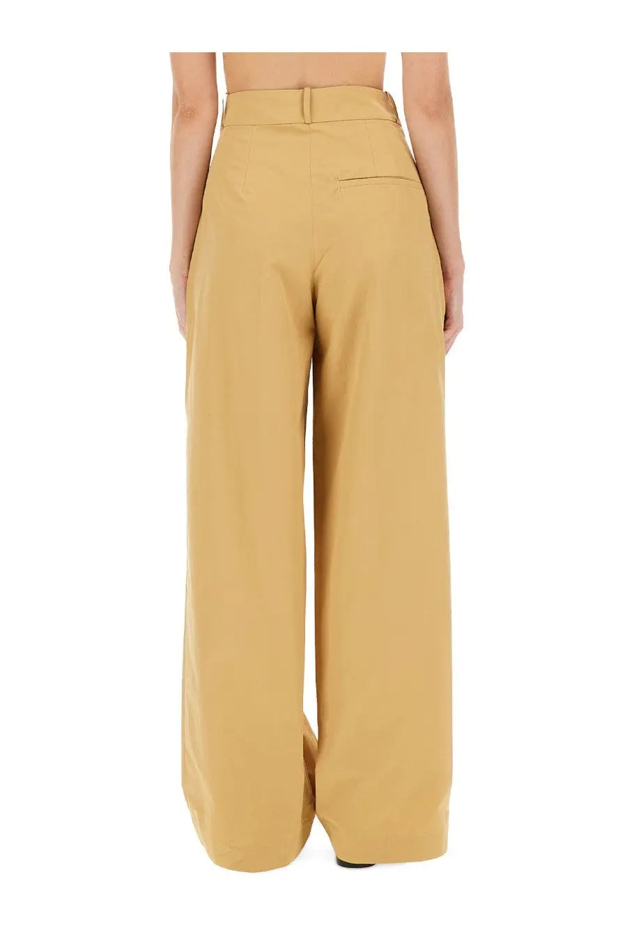 A.p.c women pants veronica yellow tan wide-leg high waist trousers with structured fit for stylish comfort
