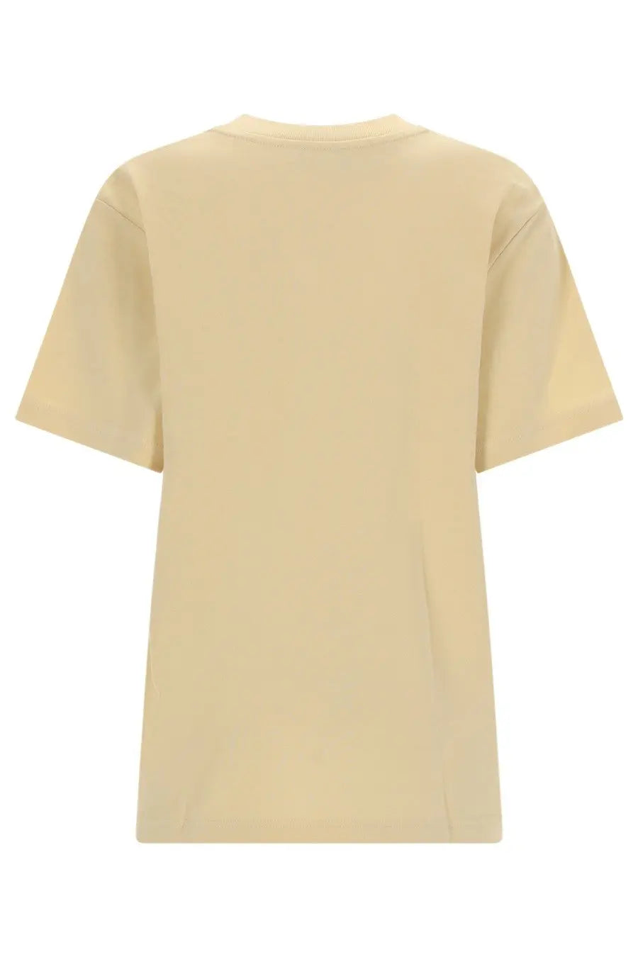 A.P.C women’s beige short-sleeved shirt with a simple crew neck and relaxed fit perfect for casual wear