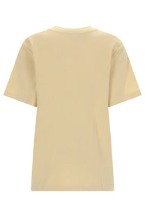 A.P.C women’s beige short-sleeved shirt with a simple crew neck and relaxed fit perfect for casual wear