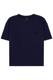 Navy blue A.P.C. women’s shirt featuring a classic tailored fit and lightweight cotton fabric