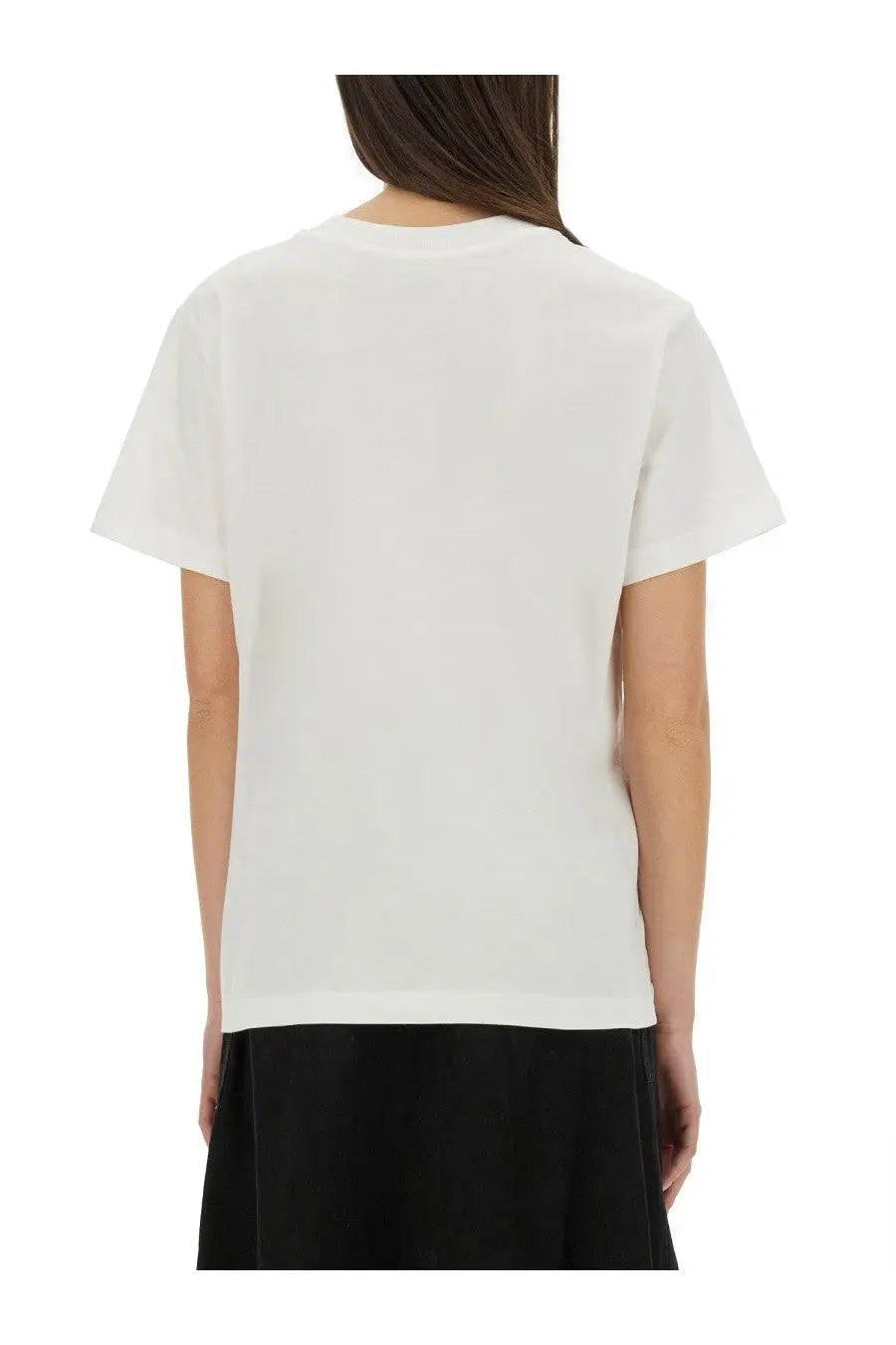 A.P.C women’s white cotton t-shirt with a simple crew neck and short sleeves