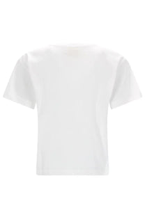 A.P.C women’s white short-sleeved t-shirt with a simple clean design made from soft cotton fabric