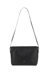 A.P.C women’s black leather crossbody bag with sleek minimalist design and subtle brand logo at the bottom