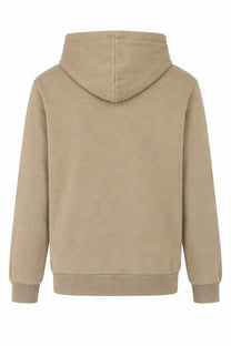 Beige a.p.c womens hooded sweatshirt with ribbed cuffs and hem in soft cotton blend fabric