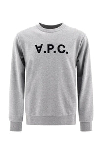 Gray heathered a.p.c. women’s sweatshirt standard grand vpc gots made from organic cotton in grey color