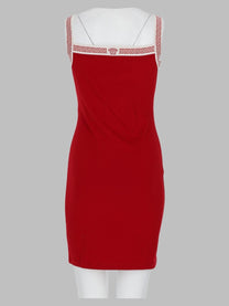 Versace Women's Dress with Motif Jacquard Red, view 2