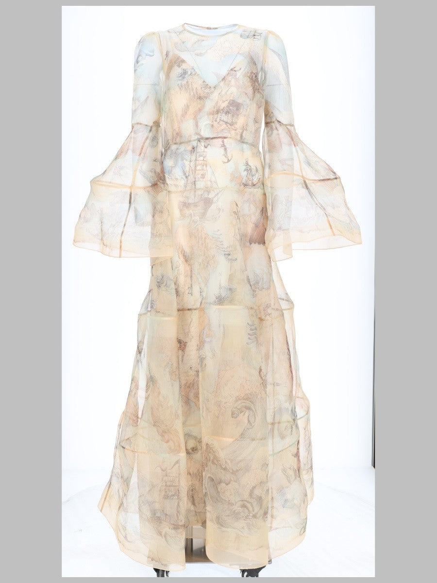 Zimmermann Women's Abito DA Sera Rebellion Lantern Beige