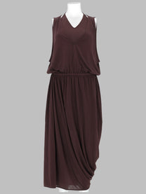 Lemaire Women's Abito Drappeggiato Doppio Strato Brown