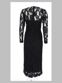 Dolce &amp; Gabbana Women's Abito in Pizzo Black