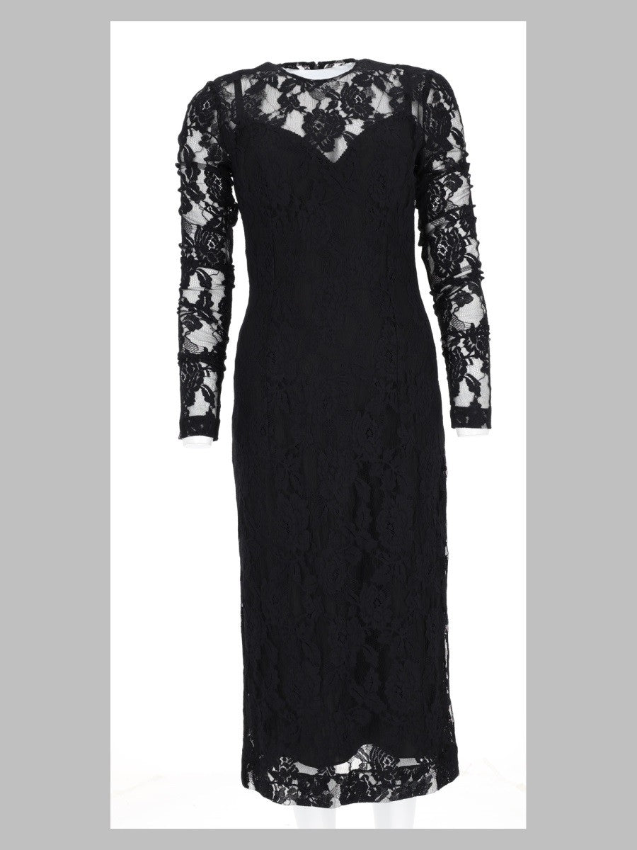 Dolce &amp; Gabbana Women's Abito in Pizzo Black