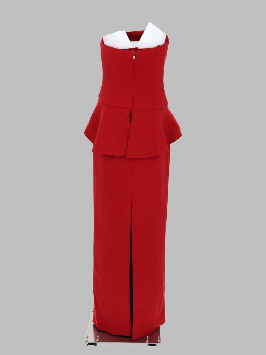 ROTATE Birger Christensen Women's Abito Lungo Con Fiore Red