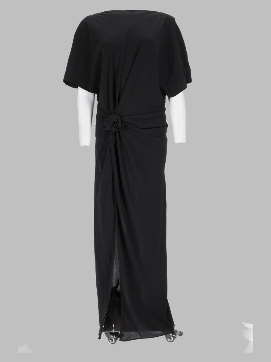 ROTATE Birger Christensen Women's Abito Lungo Con Spacco Black