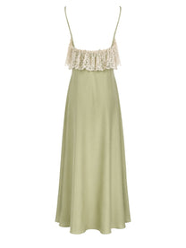 Chloé Women's Long Dress with Spalline Sottili Green, view 4