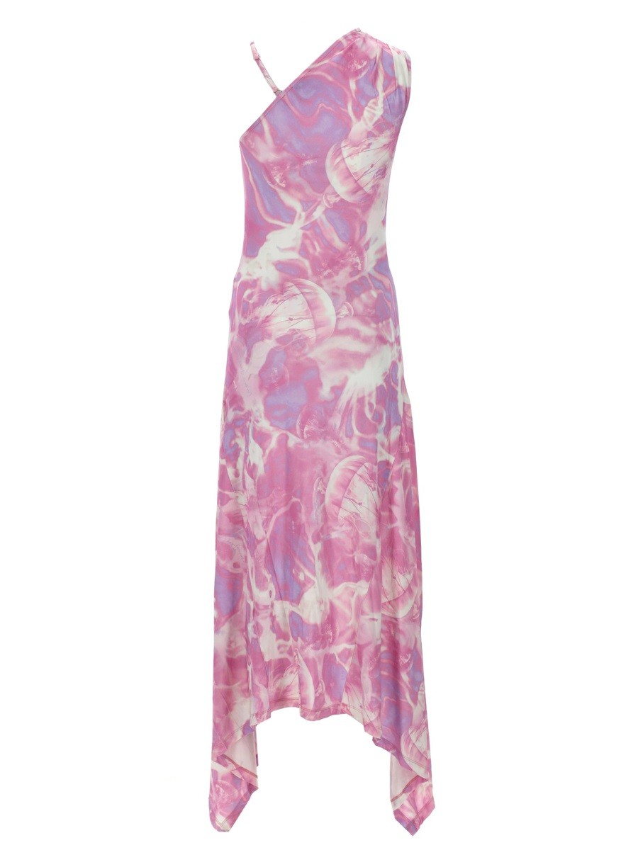 Versace Jeans Couture Women's Abito Lungo Smanicato Con Stampa Blue