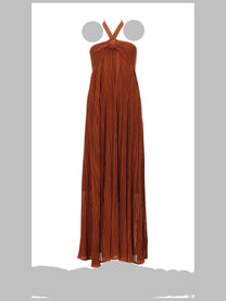 Zimmermann Women's Abito Metallizzato Indra Con Scollo Allamericana Orange