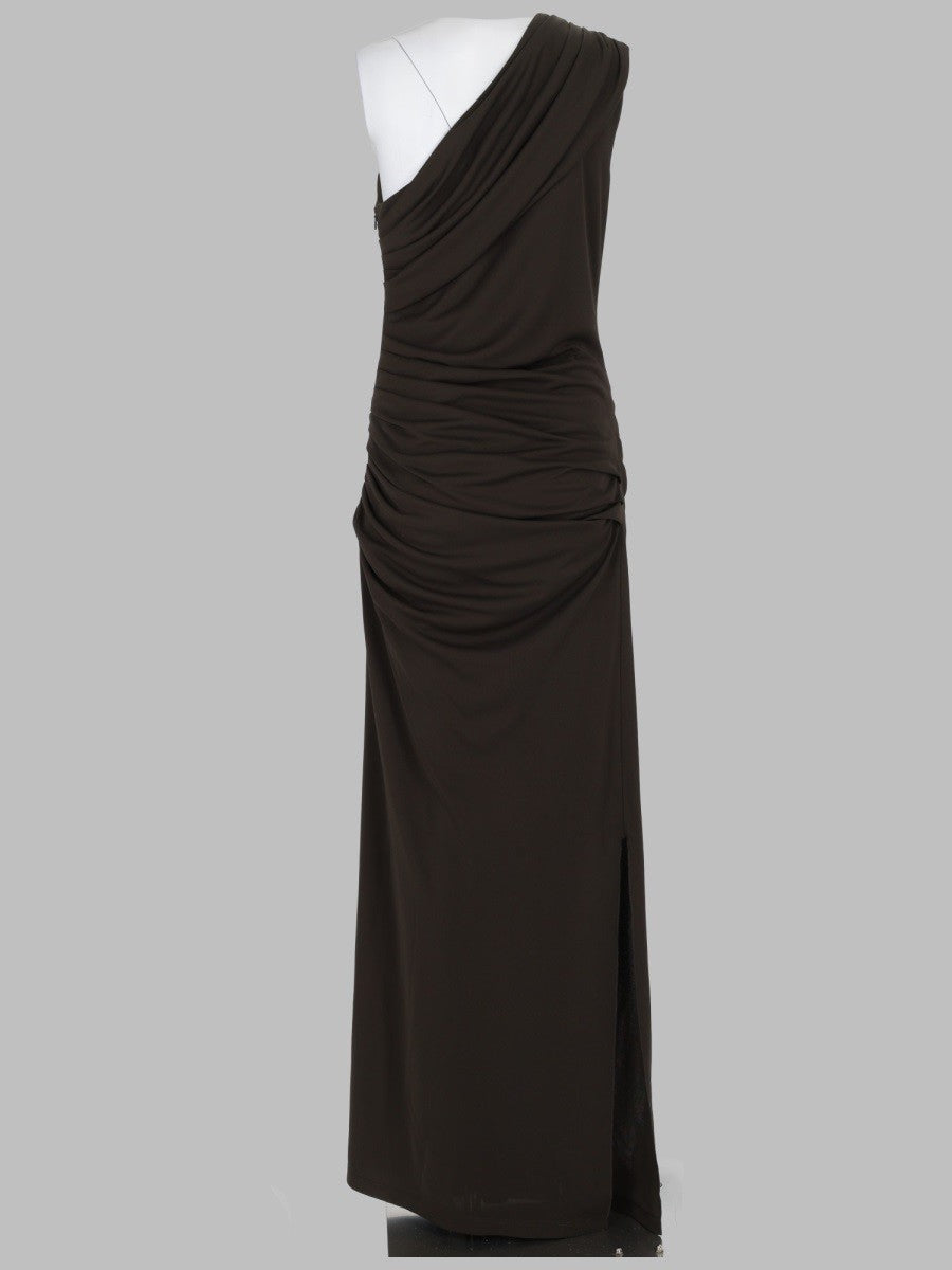 Rotate Women's Abito Midi Asimmetrico Green