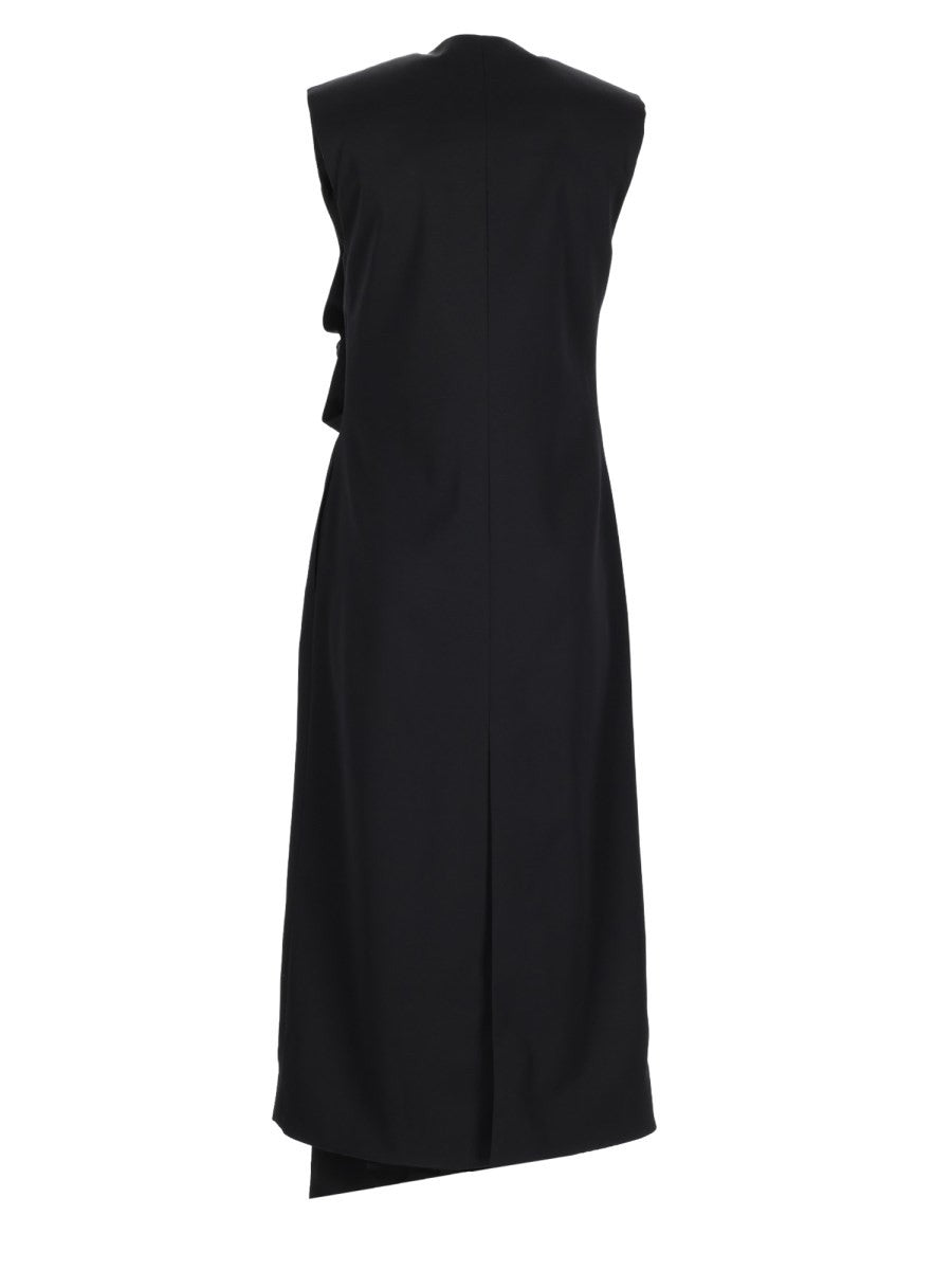 Bottega Veneta Women's Abito Midi Con Dettagli Knot in Pelle Black