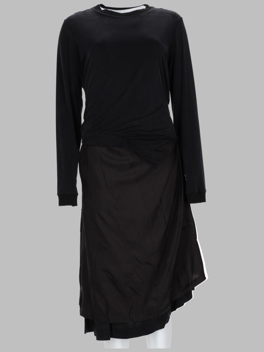 Maison Margiela Women's Abito Midi Con Drappeggio Black