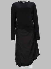 Maison Margiela Women's Abito Midi Con Drappeggio Black