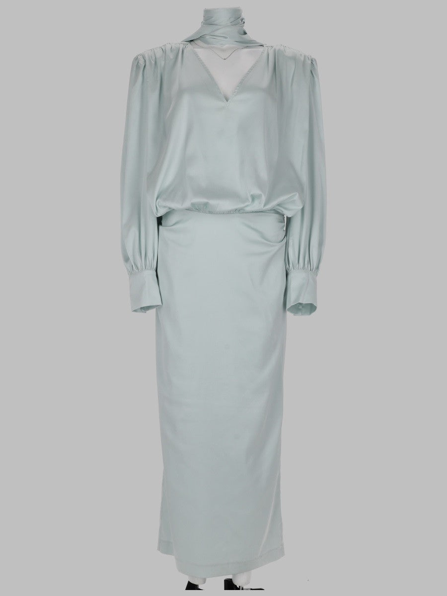 Rotate Women's Abito Midi in Raso Green
