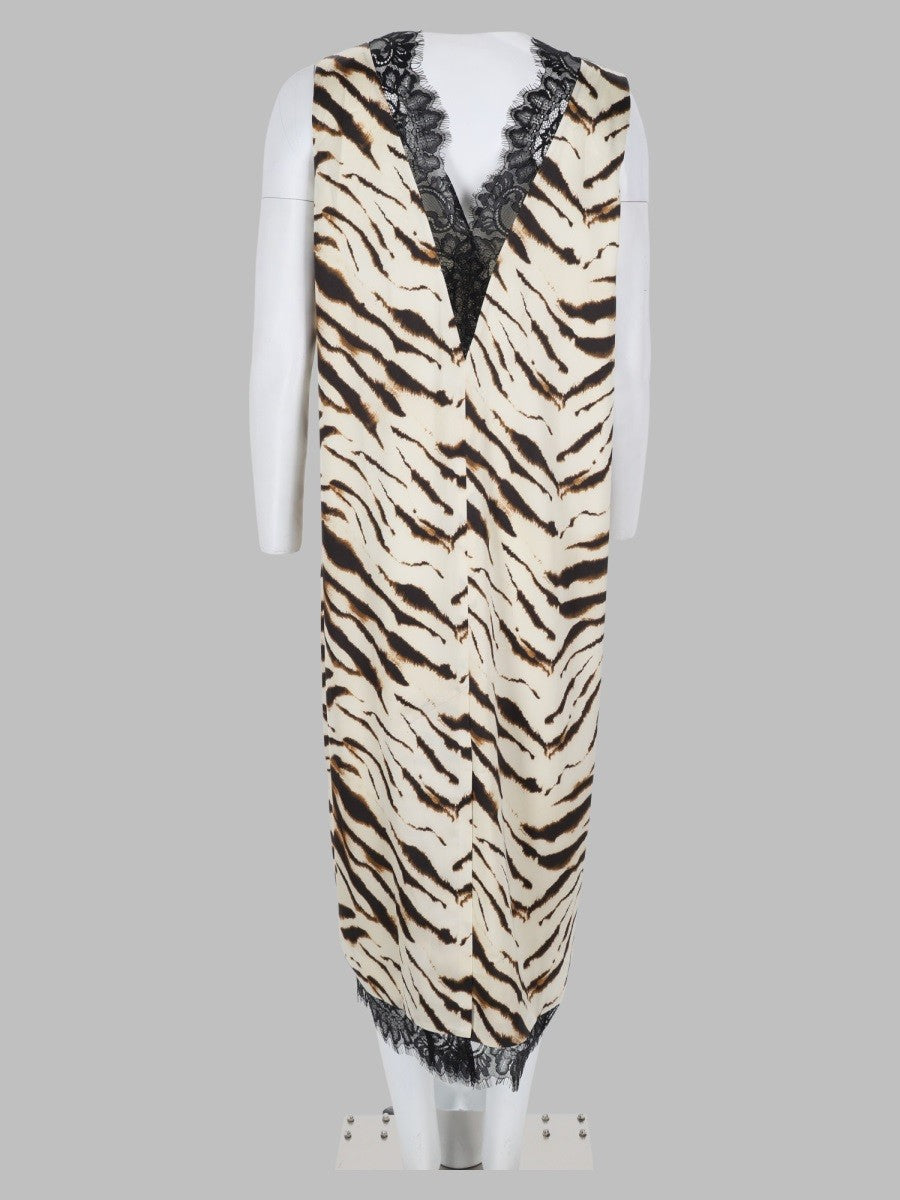 Ganni Women's Abito Midi in Raso Pattern