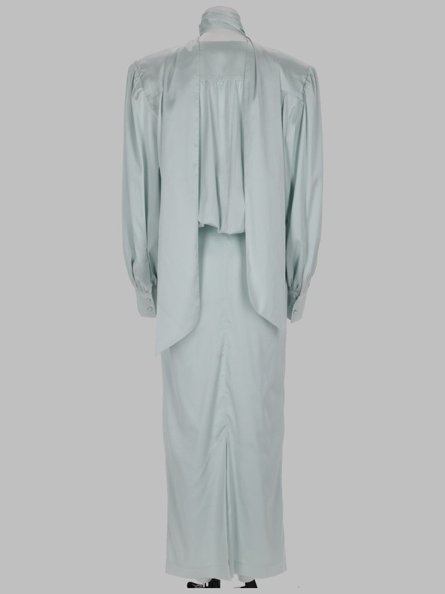 Rotate Women's Abito Midi in Raso Green