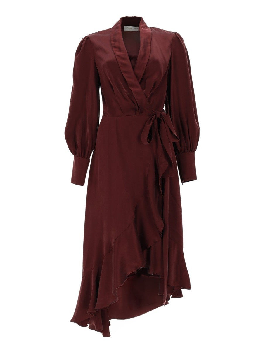 Zimmermann Women's Abito Midi in Seta Red