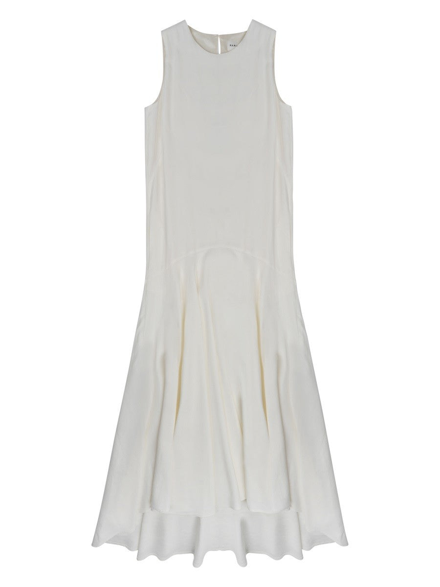 P.A.R.O.S.H Women's Abito Senza Maniche White