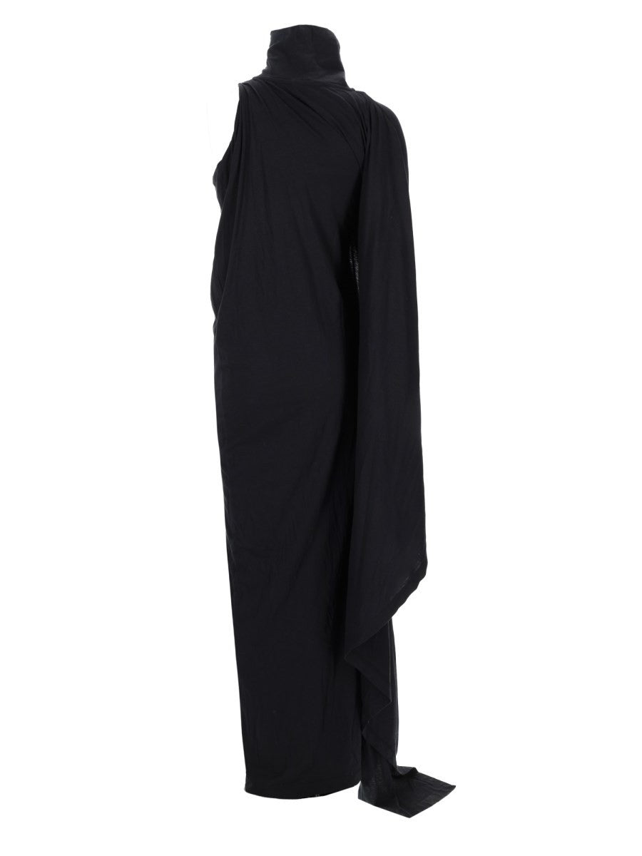 Balenciaga Women's Abito the Door Lungo Drappeggiato Black