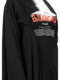 Balenciaga Women's Abito the Door Lungo Drappeggiato Black