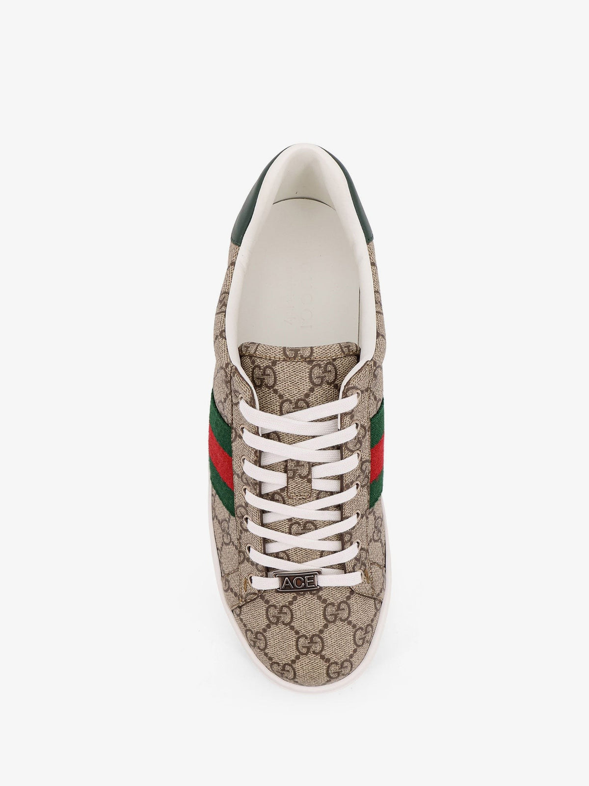 Gucci Men's Low Top Ace GG Supreme Fabric Sneakers Brown