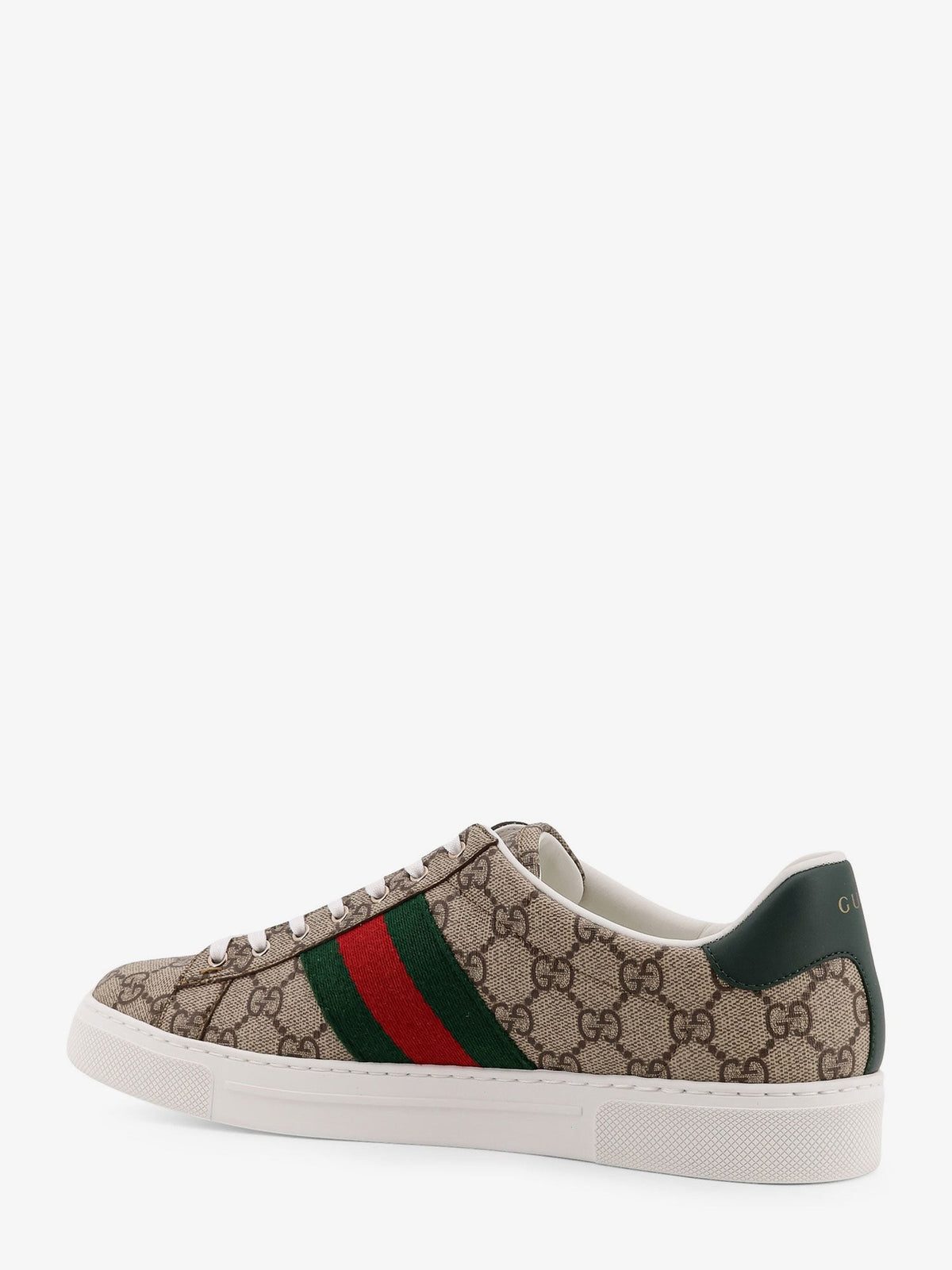 Gucci Men's Low Top Ace GG Supreme Fabric Sneakers Brown