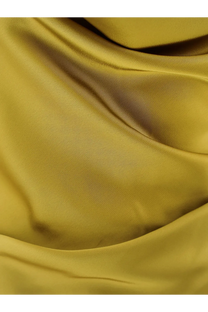 Actualee women’s satin long dress in yellow featuring luxurious golden-yellow silk with smooth flowing texture