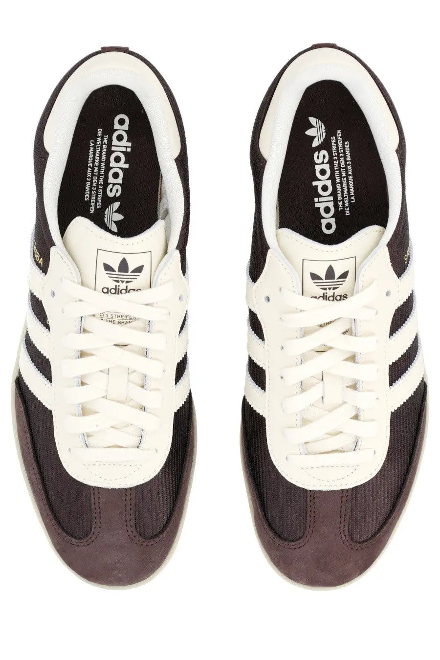 Adidas men’s samba og sneaker brown with black and white suede and canvas upper featuring classic three stripes