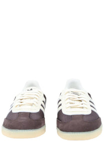 Adidas men’s Samba OG sneaker brown suede and mesh with white laces black stripes and translucent gum sole