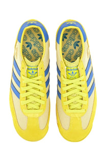 Adidas men’s sneaker multicolor with bright yellow and blue mesh upper suede accents and iconic three stripes
