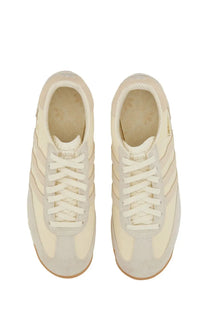 Adidas men’s sneaker white in cream-colored suede and canvas with classic three stripes design