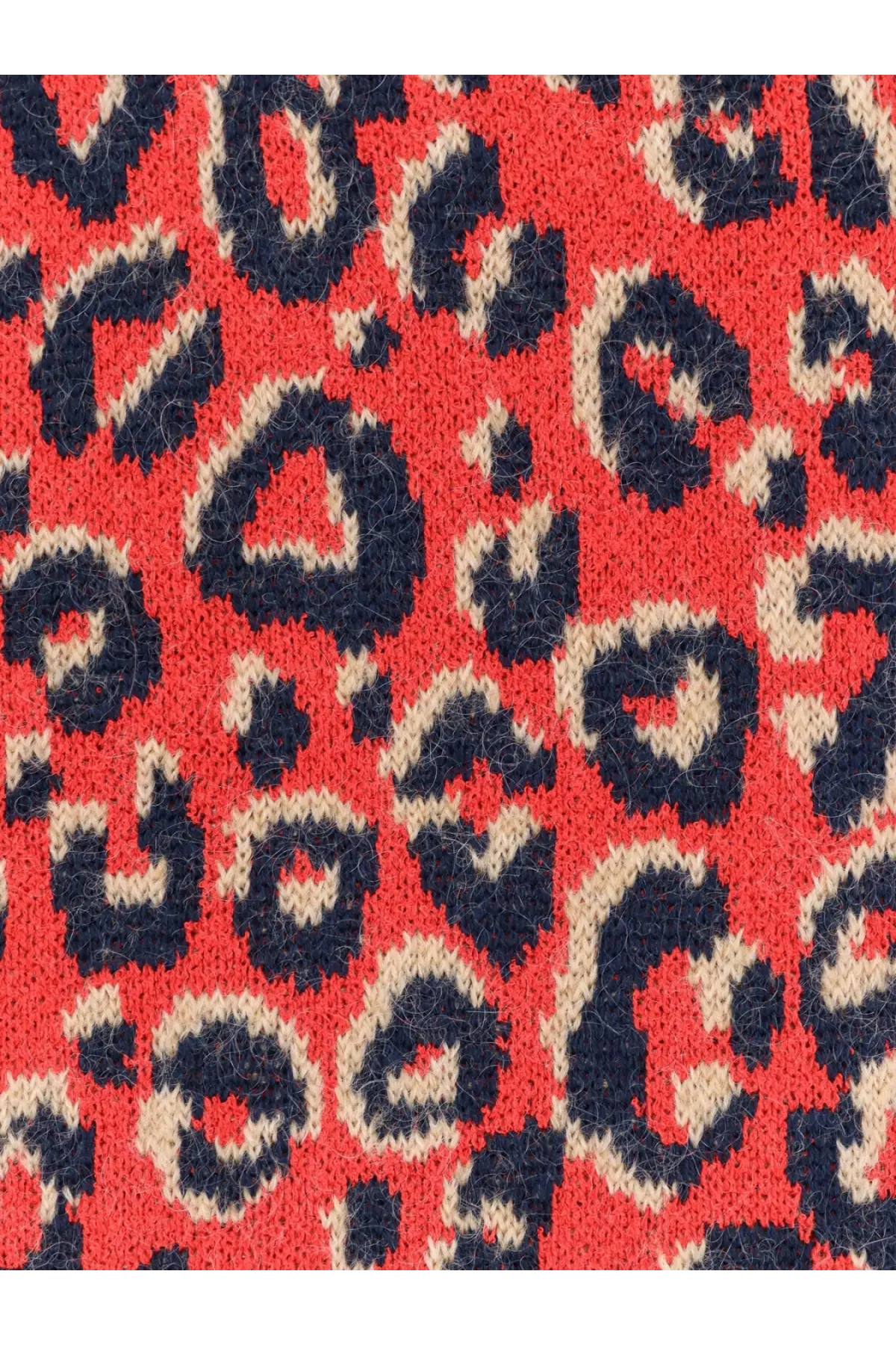 Adidas Originals by Wales Bonner men’s wool blend sweater gold with vibrant red knitted fabric and bold navy blue cream leopard print