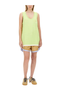 Adidas Originals by Wales Bonner unisex knitted vest white with light green sleeveless tank top and white trim hem