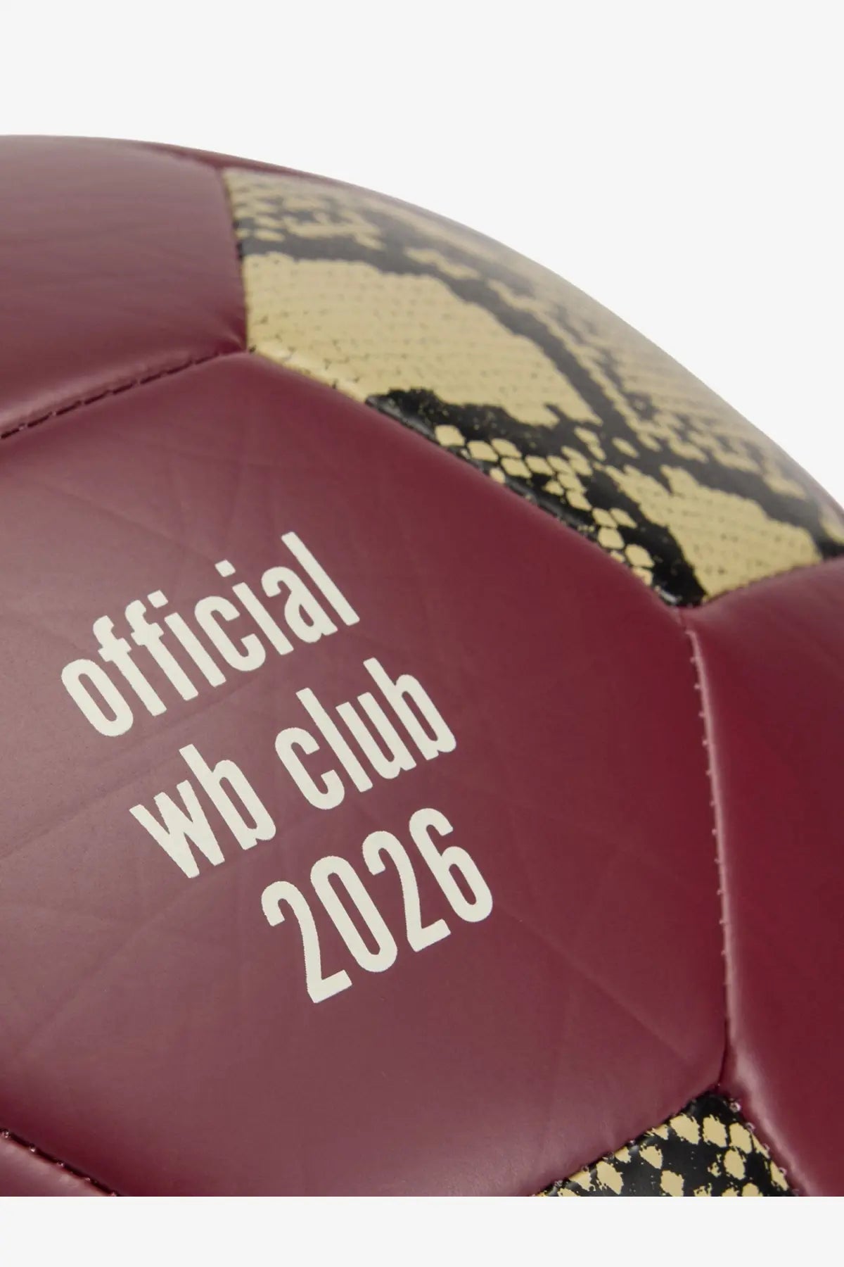 Adidas Originals by Wales Bonner unisex maroon and gold snake-patterned soccer ball made from recycled material red