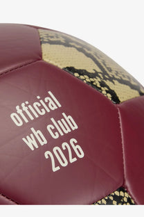 Adidas Originals by Wales Bonner unisex maroon and gold snake-patterned soccer ball made from recycled material red