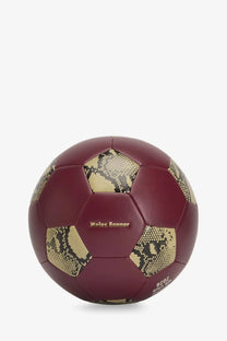 Adidas Originals by Wales Bonner unisex maroon and gold snake-print soccer ball made from recycled material red