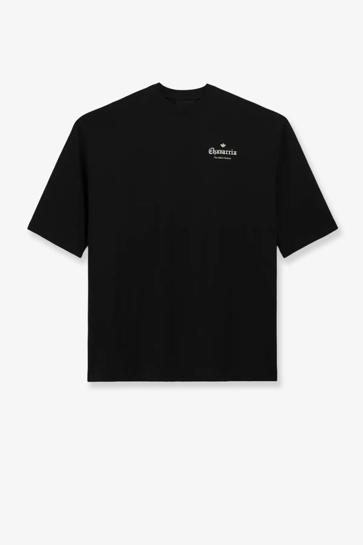 Black oversized cotton t shirt with small white embroidered logo on chest adidas Originals x Willy Chavarria