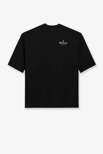 Black oversized cotton t shirt with small white embroidered logo on chest adidas Originals x Willy Chavarria