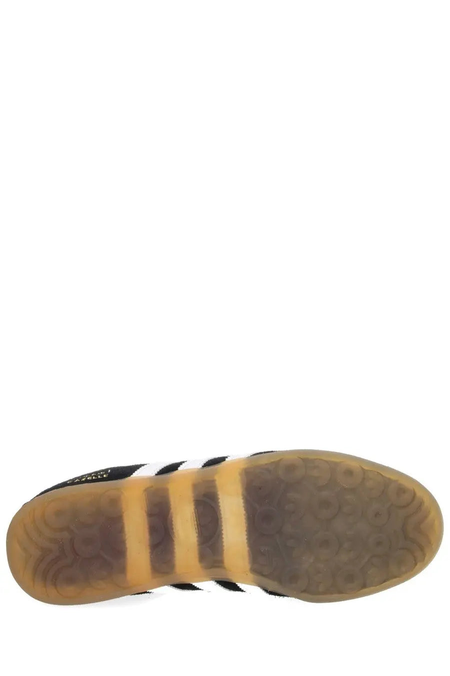 Adidas unisex gazelle lo pro sneaker black with black and white leather upper and gum-colored rubber sole