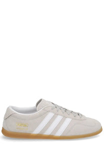 Beige suede adidas hamburg sneaker with white stripes and gum rubber sole in adidas unisex gazelle lo pro sneaker grey style