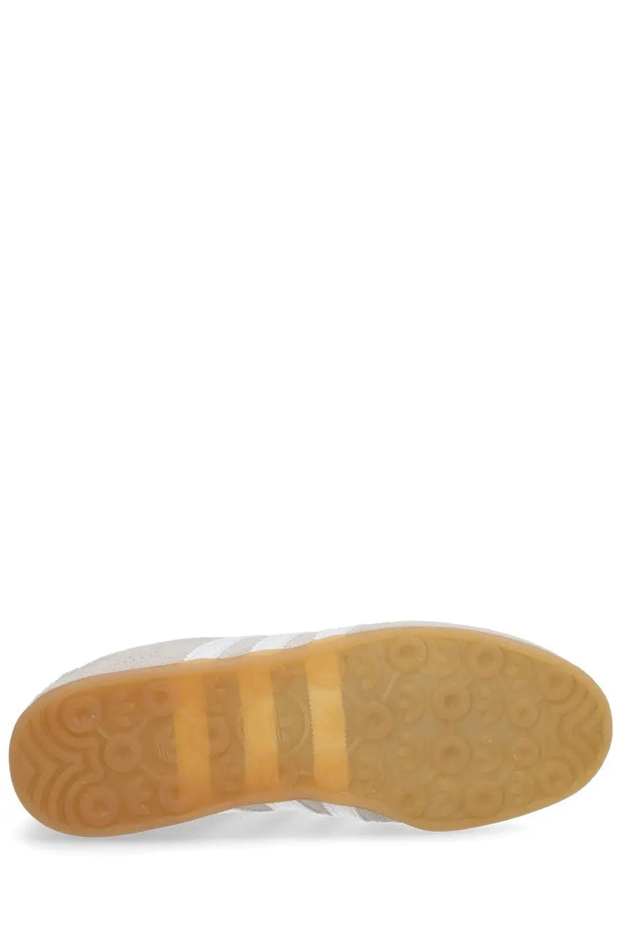 Adidas unisex gazelle lo pro sneaker in grey with white upper tan rubber sole and three parallel side stripes