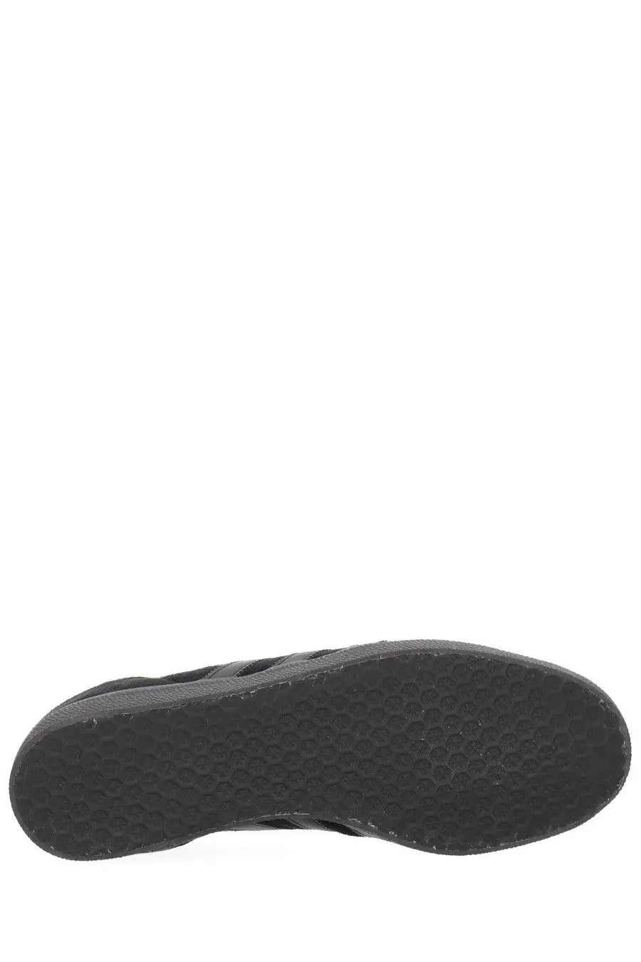Adidas unisex gazelle sneaker black showing black rubber sole with textured honeycomb pattern