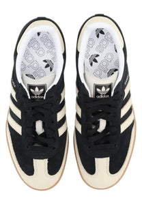 Adidas unisex Samba OG sneaker black with cream suede upper three stripes and rubber sole