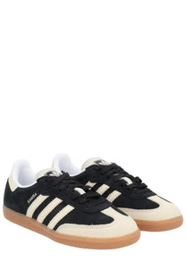 Adidas unisex samba OG sneaker black in black and cream with suede upper rubber sole and classic three stripes design